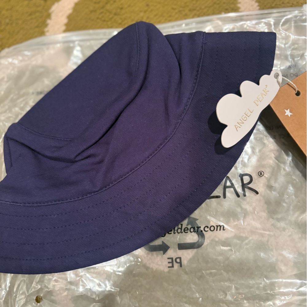 NWT Angel Dear Navy Bucket Hat Size 0-6 M